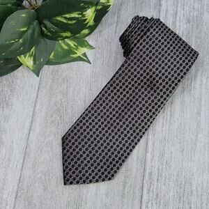 Donald J Trump Signature Collection Black & Gray Checked Silk Necktie